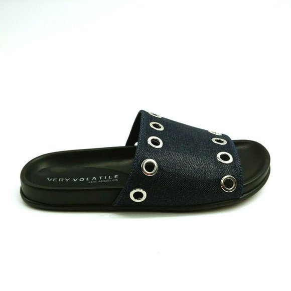 Very Volatile Estaba Slide Sandal Black 8 New